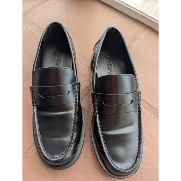 Coach Reagan Men\'s 8 Glossy Leather Penny Loafers main image 9